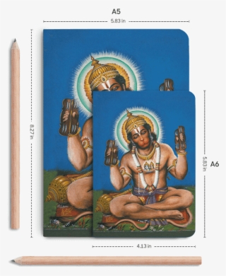 Dailyobjects Indian Mythology Hanuman A6 Notebook Plain - Illustration #9614500