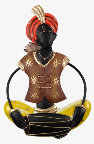 Villager Showpiece Playing Dholak Hk Irmn 013 In Inch - Figurine #9614799