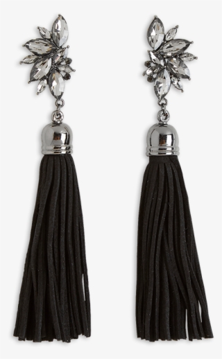 Earrings With Tassels Black - Earring #9616219