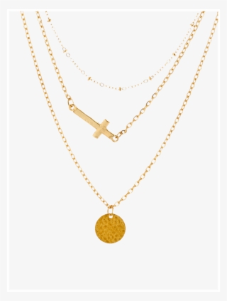 Buy Zaful Crucifix Circle Disc Layered Pendant Necklace - Pendant #9616317