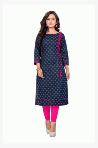 Cotton Printed Kurti - Polka Dot #9616587
