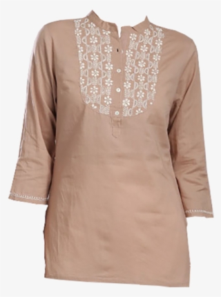 Fabindia Beige Chikankari Kurti - Formal Wear #9616631