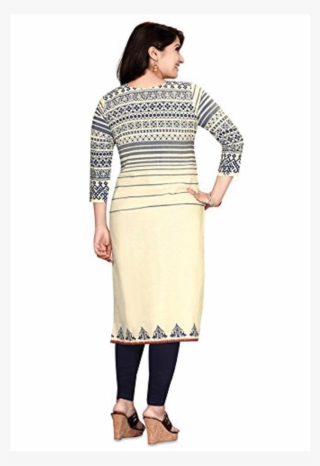 Khadi Cotton A-line Designer Kurti Beige - Pencil Skirt #9616676