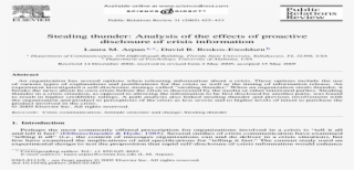 Analysis Of The Effects Of Proactive Disclosure Of - Document #9617084