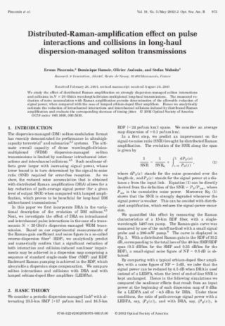 Distributed Raman Amplification Effect On Pulse Interactions - Document #9617227