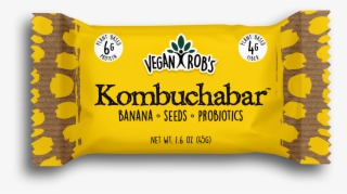 Vegan Kombucha Bar Banana 45g Front - Vegan Rob's Kombucha Bar #9617701