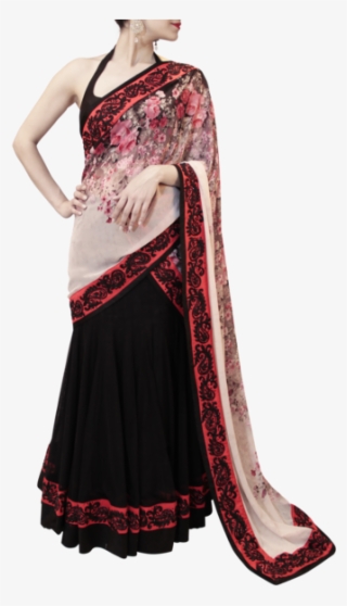 Black And Red Lehenga Saree - Photo Shoot #9619319