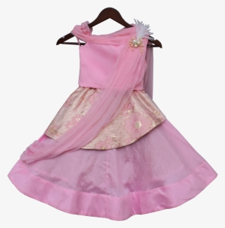 Load Image Into Gallery Viewer, Girls Pink Brocade - Choli #9619363