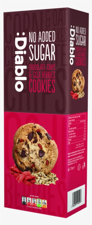 Diablo No Added Sugar Chocolate Chip & Goji Berries - Diablo Chocolate Chips And Goji Berries Cookies #9623299