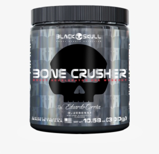 Black Skull Bottle - Bone Crusher Black Skull Png #9625036