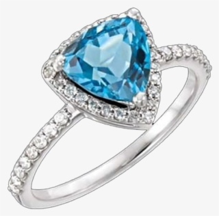 Zblue Topaz Diamond Ring 71802 - Pre-engagement Ring #9632304