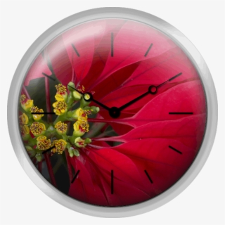 Poinsettia Flower - Wall Clock #9632702