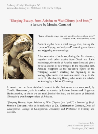 Sleeping Beauty, From Ariadne To Walt Disney [embassy - Document #9633654