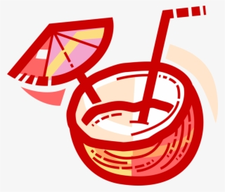 Vector Illustration Of Pina Colada Rum Cocktail Alcohol #9634382