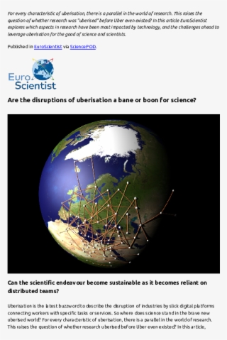 Are The Disruptions Of Uberisation A Bane Or Boon For - Earth #9636792