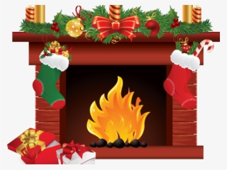Merry Christmas Clipart Fireplace - Christmas Fireplace Clipart #9638880
