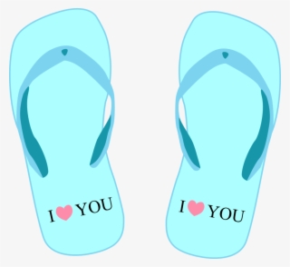 Thong Light Blue With "i Love - Tsinelas Clip Art #9639082