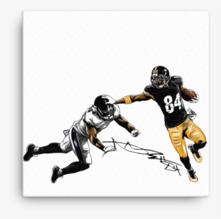 Boomin Past Defense Antonio Brown Steelers Canvas - Player #9641546
