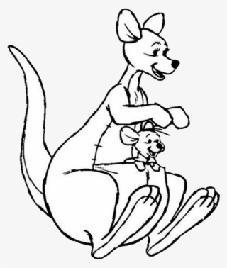 Drawn Kangaroo Kanga - Winnie The Pooh Kanga And Roo Coloring Pages #9641638
