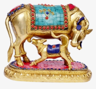 Cow And Calf Turquoise Stone Work 7" - Bull #9642541