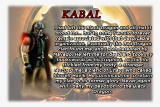 Kabal's Bio - Kabal Mortal Kombat #9644147