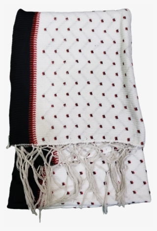 White Shawl With Red Dot Patterns - Wool #9648893 White Shawl With Red Dot Patterns - Wool #9648893