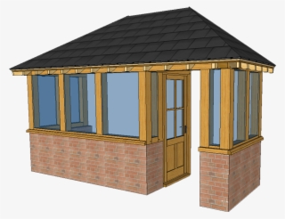 M4 Fully Enclosed Oak Porch With Fully Hipped Roof - Hip Roof #9652272