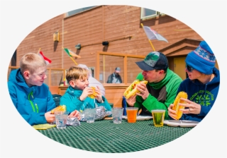 4 People Eating Out On A Deck - Fun #9652344