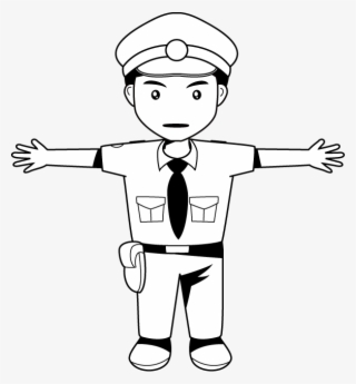 Picture - Police Officer Clip Art Black And White #9655517