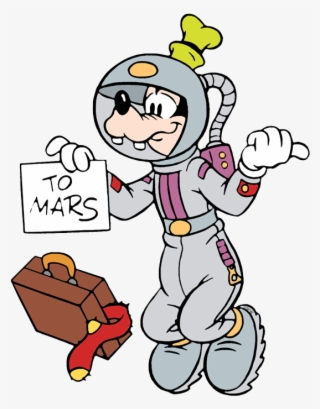 Goofy Wearing A Scarf Goofy Hitchhiking In Outer Space - Cartoon #9656038