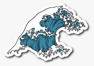 Japense Tsunami Wave Symbol Vinyl Sticker - Japanese Wave Sticker #9657416