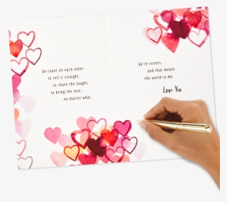 Watercolor Hearts Valentine's Day Card For Sister - Valentines Day Card To Sister #9658181