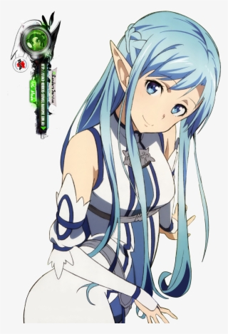 Asuna Clipart Alo - Anime Characters With Long Light Blue Hair #9658458