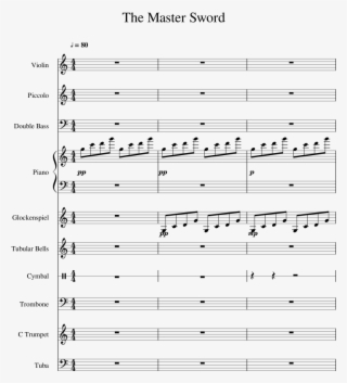The Master Sword Sheet Music For Violin, Piano, Piccolo, - Xx Intro Piano Sheet Music #9660467