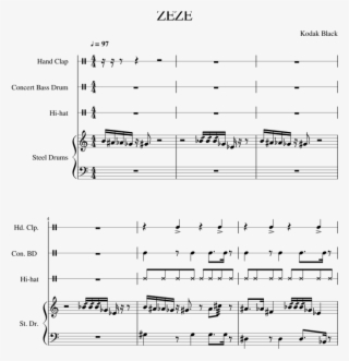 Zeze - Kodak Black - Virus Beethoven Bass Sheet #9662354