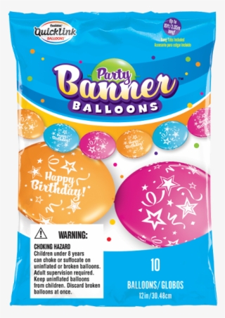 Party Banner Happy Birthday - Qualatex Banner Balloons #9663817