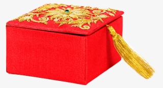 Red Square Shaped Zari Box - Box #9664703