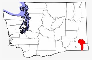 Map Of Washington Highlighting Garfield County - Spokane On Washington Map #9669890