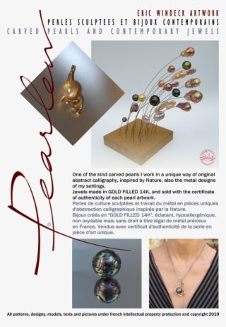Eric Windeck - Pearlew - Carved Pearls - Perles Sculptées - Earrings #9672199