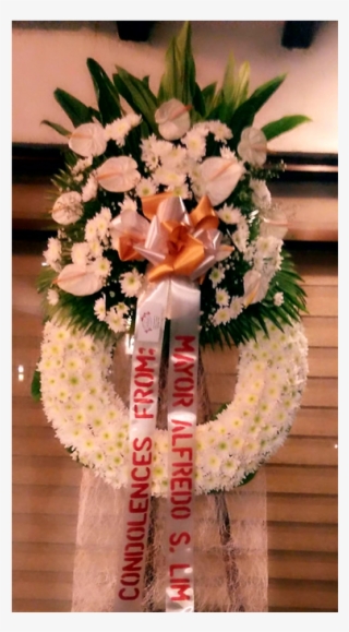 Funeral Flowers Round Small Stand Arrangement - Bouquet #9674716