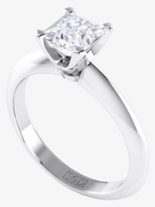 Princess Cut Diamond Ring - Yellow Gold Princess Solitaire Setting #9675592