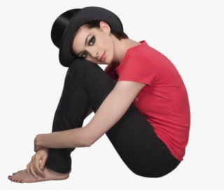 Fem Tophat - Tube Png Femme Assise #9676060