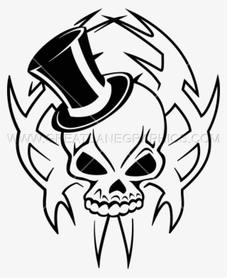 Top Drawing Skull - Skull With Top Hat Transparent #9676202