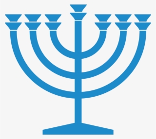 File - Menorah Blue - Svg - Jewish Symbols Menorah #9679040