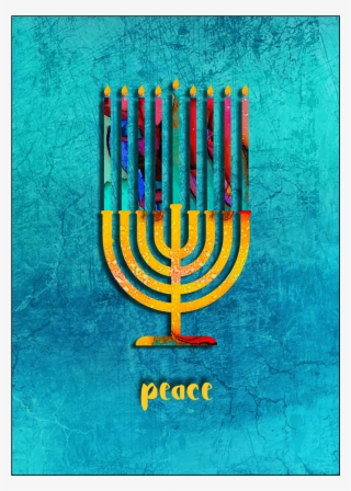 Hanukkah Card With Menorah - Hanukkah #9679461