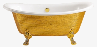 Elegant Gold Mosaic Bathtub - Bathtub Gold Png #9679973