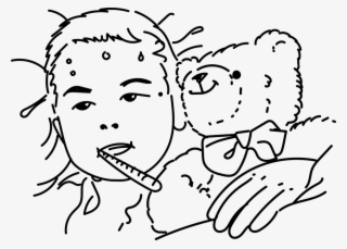 Sick Child Png Black And White - Fever Black And White Clipart #9681583
