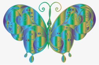 Flourish Butterfly Silhouette Prismatic - Illustration #9681987