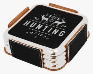 Black Coaster Set With Custom Laser Engraving - Drink Coaster #9682287