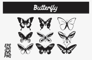 Butterfly Silhouette Set Svg Vector Image Bundle Graphic - Papilio #9682379